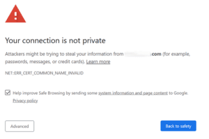 Chrome insecure site warning
