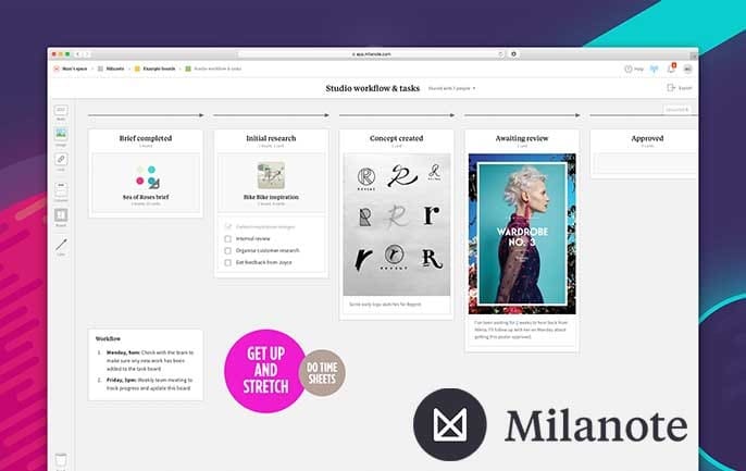 Screenshot of Collaborating with Milanote