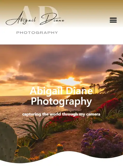 Abigail Diane Photography website snapshot